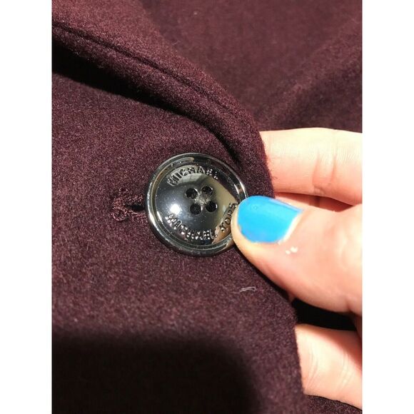 NEW NWT Michael Kors (red) Burgundy Double Breasted Wool Swing Coat Sz 14 xl - Picture 8 of 12